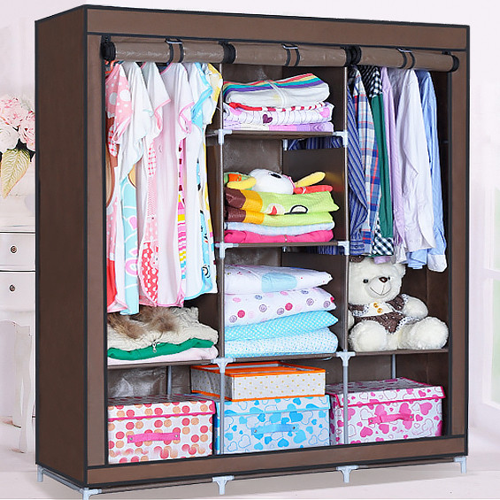 Складной шкаф Storage Wardrobe mod.88130 130 х 45 х 175 см. Трехсекционный. Синий - фото 8 - id-p188171035