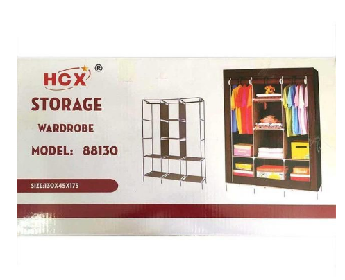 Складной шкаф Storage Wardrobe mod.88130 130 х 45 х 175 см. Трехсекционный (черный) - фото 8 - id-p188171173