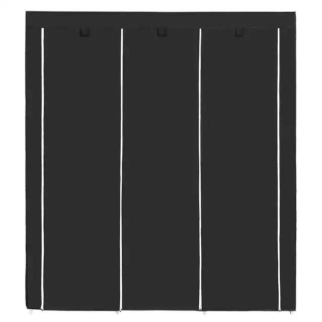 Складной шкаф Storage Wardrobe mod.88130 130 х 45 х 175 см. Трехсекционный (черный) - фото 5 - id-p188171173