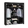 Складной шкаф Storage Wardrobe mod.88130 130 х 45 х 175 см. Трехсекционный (черный), фото 6