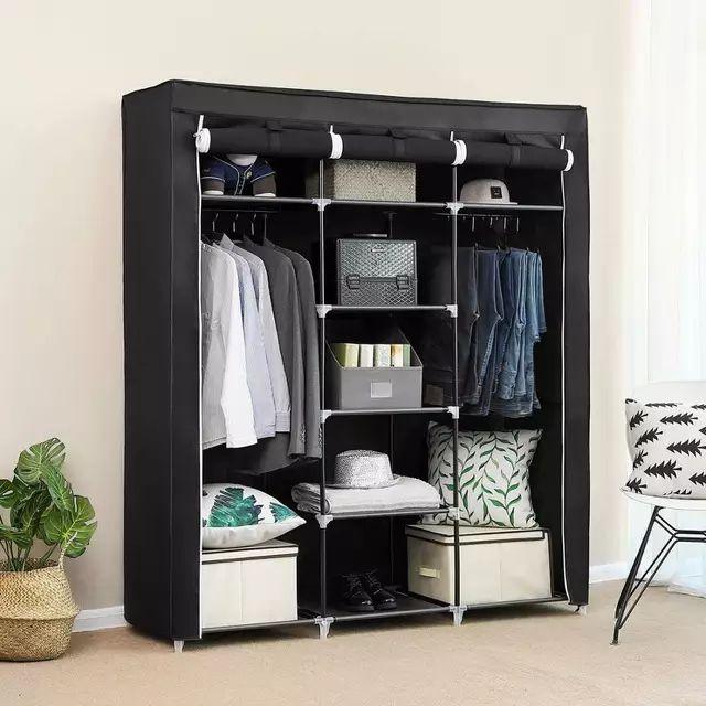 Складной шкаф Storage Wardrobe mod.88130 130 х 45 х 175 см. Трехсекционный (черный)