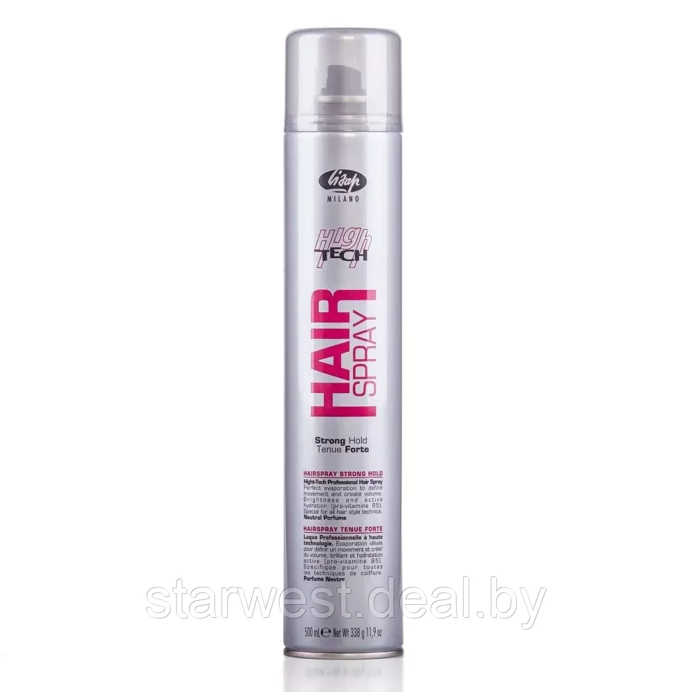 Lisap High Tech Strong Hold Hairspray 500 мл Лак / спрей для волос сильной фиксации - фото 1 - id-p188176359