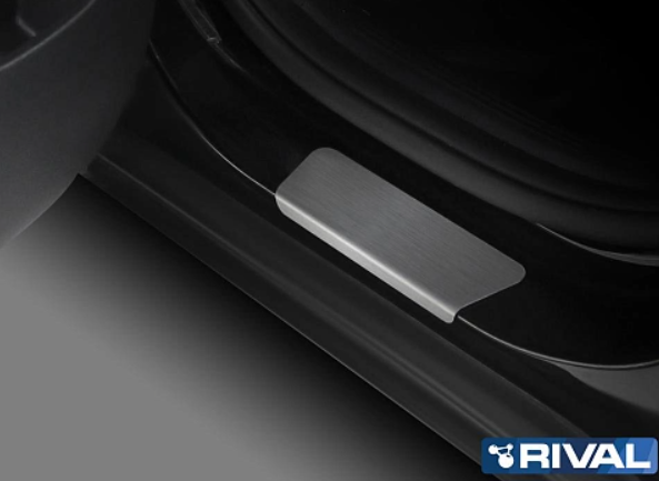 Накладки порогов RIVAL (4 шт.) Hyundai Creta 2021+ - фото 2 - id-p188184828