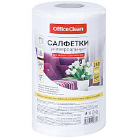 Салфетки универсальные OfficeClean, вискоза, 20*20см, 150шт, белые, в рулоне, 35г/м2 цена без НДС