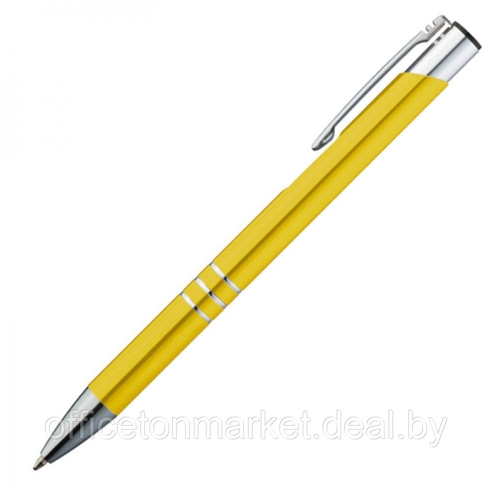Ручка шариковая автоматическая "Ascot", 0.7 мм, желтый, серебристый, стерж. синий - фото 1 - id-p188181907