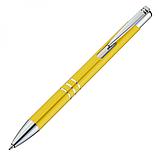 Ручка шариковая автоматическая "Ascot", 0.7 мм, желтый, серебристый, стерж. синий, фото 2