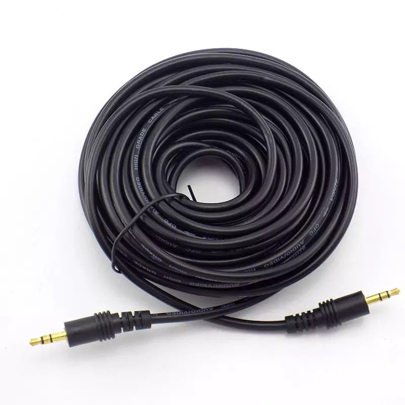 AUX кабель Jack 3.5мм (3pin) - Jack 3.5мм (3pin) 10м - фото 1 - id-p159352786