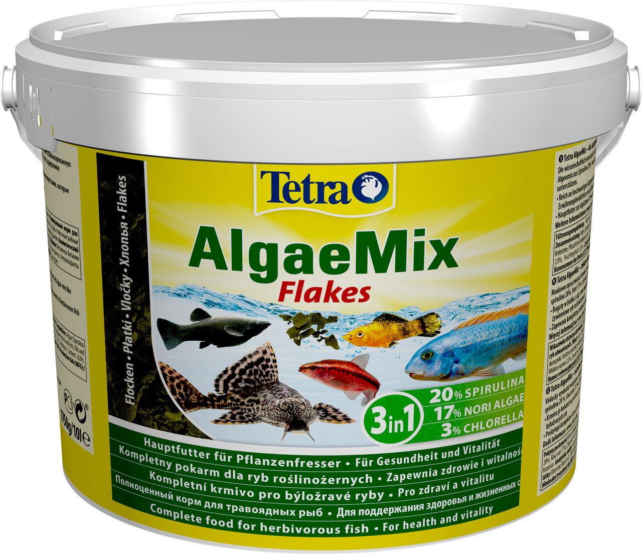 Корм Tetra Algae Mix Flakes 0.5 л(хлопья 3в1) для всех видов травоядных рыб (на развес 0,5л - 87гр) - фото 1 - id-p188189986