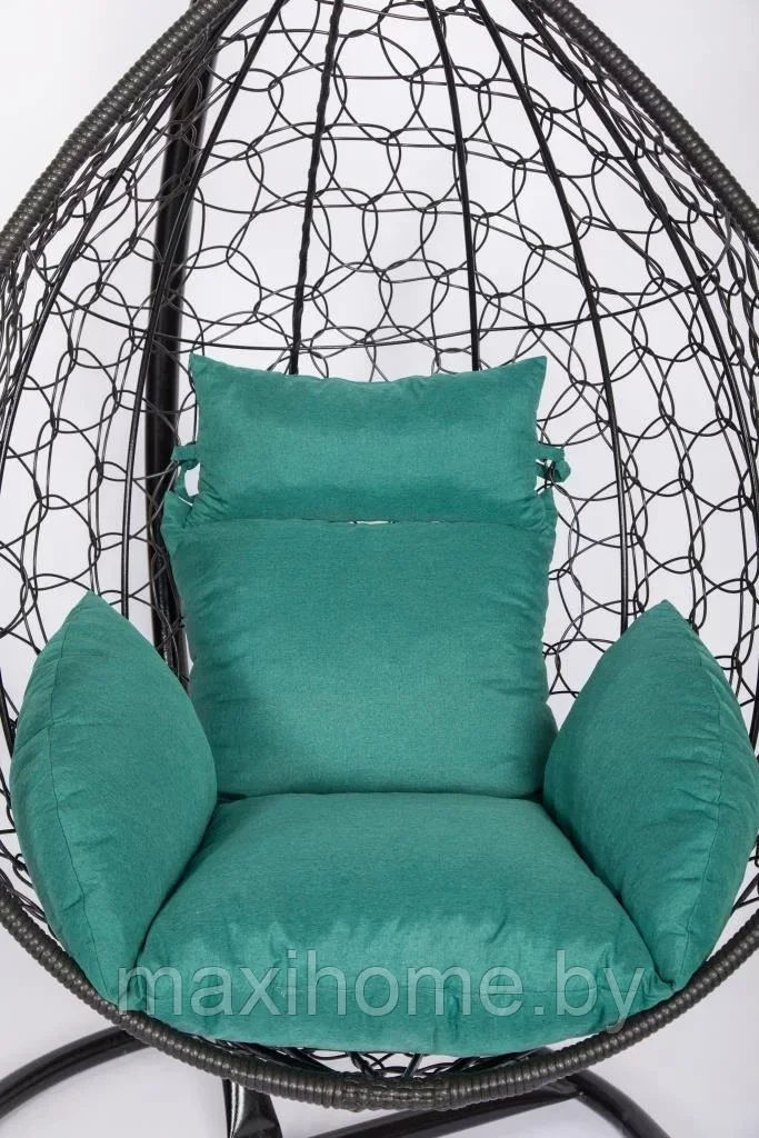 Подвесное кресло-кокон LetoLux Liverpool Черный Темно-зеленый - фото 3 - id-p188190528