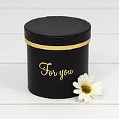 Коробка для цветов "For you", 7*8 см, черный