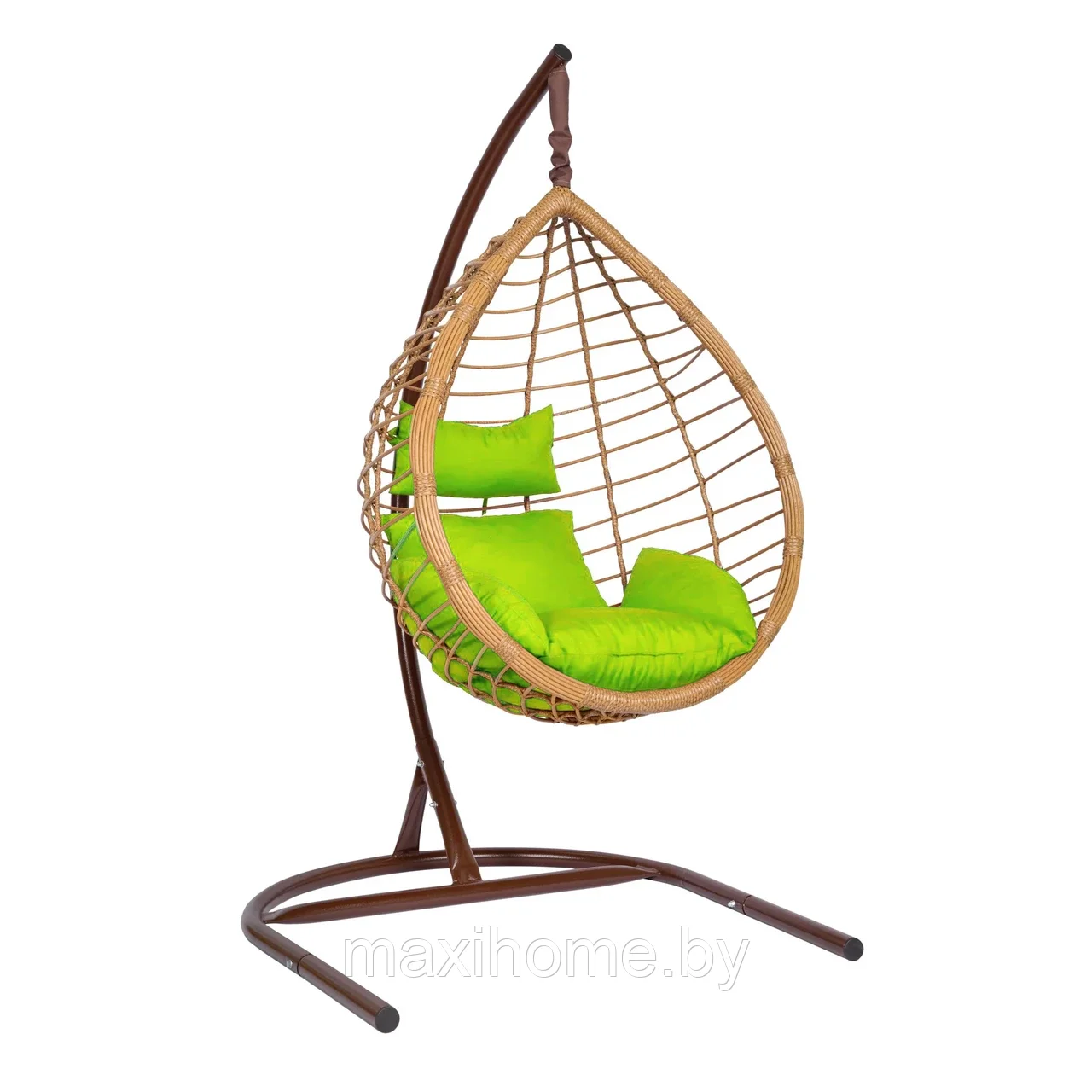Подвесное кресло-кокон LetoLux  BALI коричневый Светло-зеленый