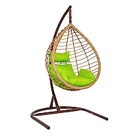 Подвесное кресло-кокон LetoLux BALI коричневый Светло-зеленый