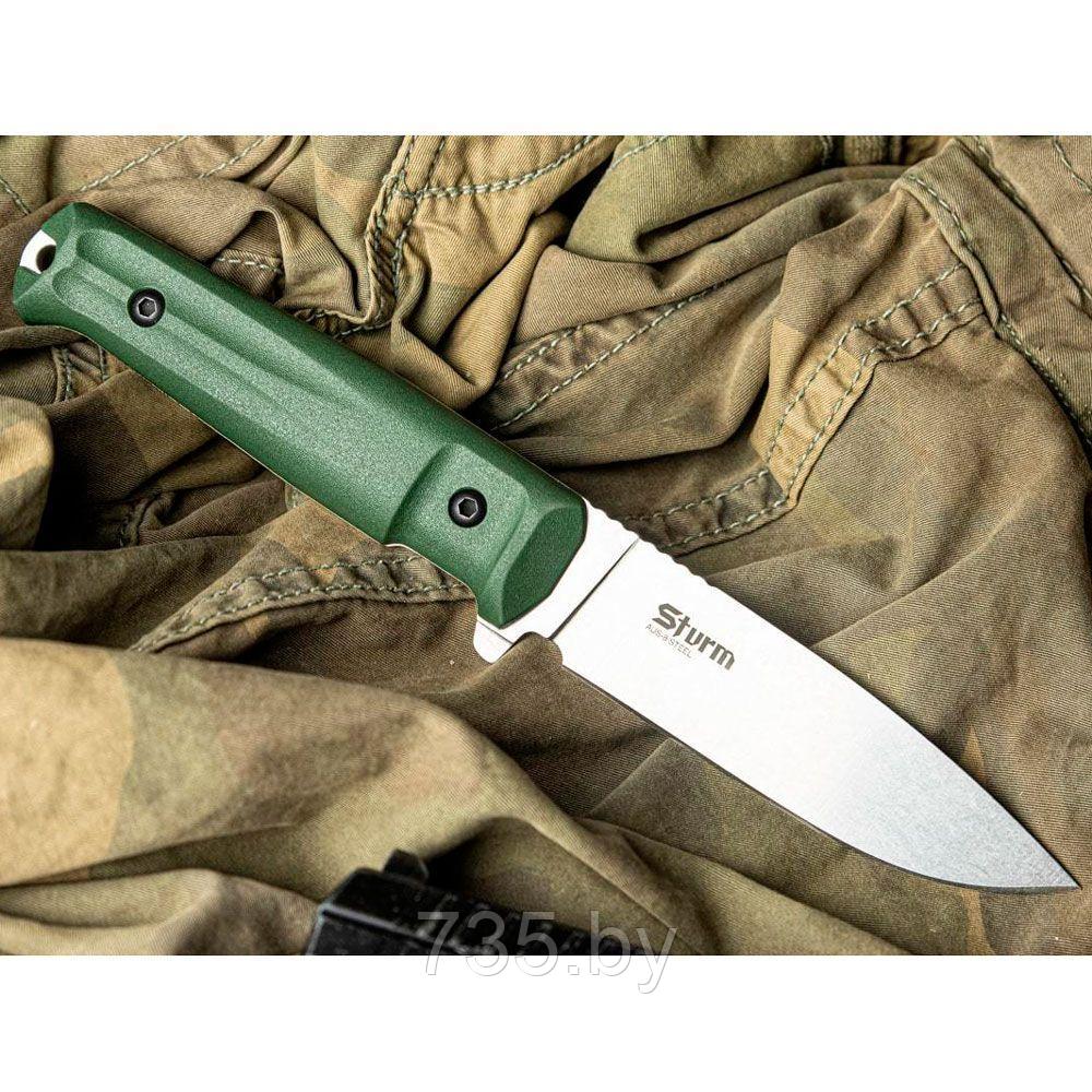 Нож Sturm AUS-8 SW olv (Stonewash, олива рукоять) - фото 1 - id-p188198193