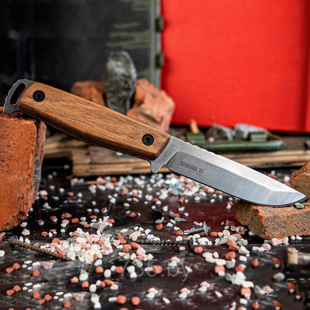 Нож General X1 AUS-8 SW (Stonewash, деревянная рукоять) - фото 1 - id-p188198199