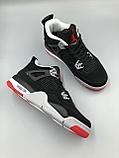 Кроссовки черные женские Nike Jordan 4 / демисезонные / повседневные, фото 8