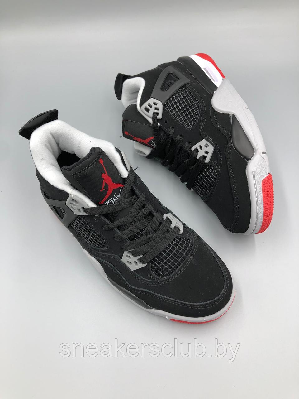 Кроссовки черные женские Nike Jordan 4 / демисезонные / повседневные - фото 3 - id-p186080591