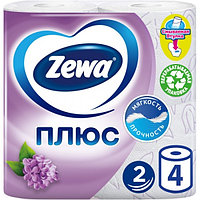 Бумага туалетная "ZewaПлюс" цветная с нежным ароматом сирени, двухслойная, 4рул/уп