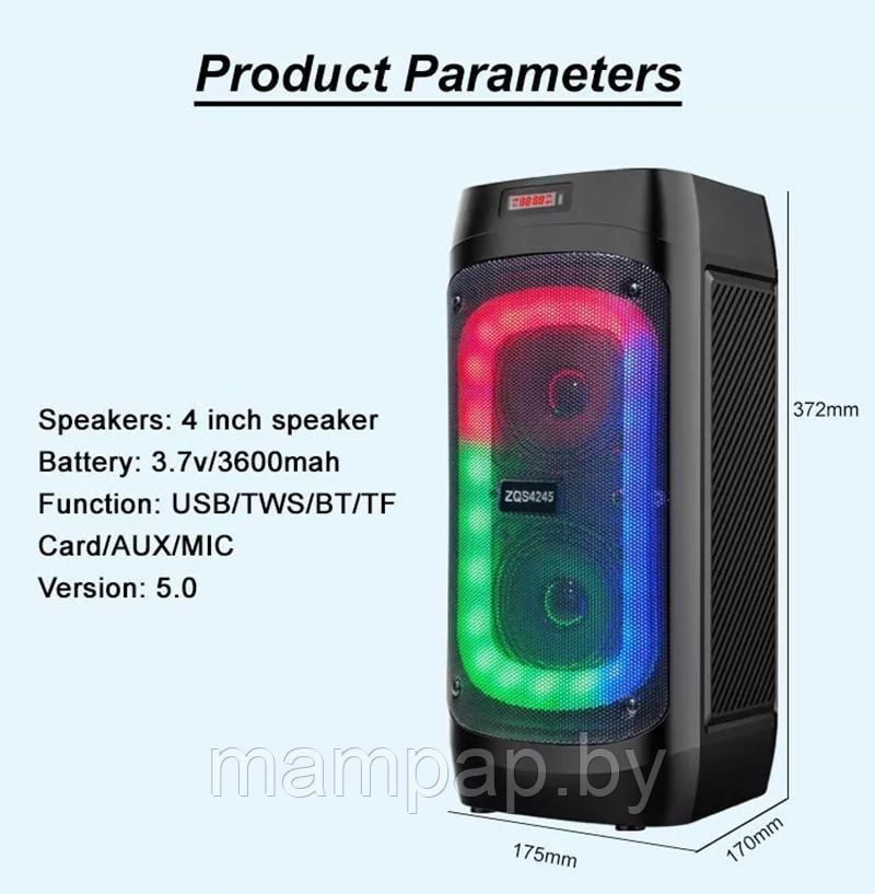 ZQS-4245 Портативная колонка BT Speaker с микрофоном, с пультом ДУ - фото 9 - id-p188214664