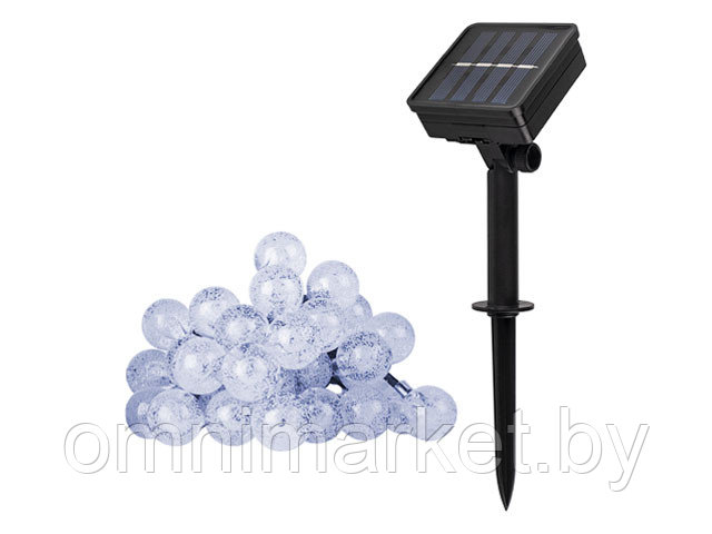 Светильник садовый на солнечной батарее SLR-G05-30W ФАZА (гирлянда, шарики, хол. бел.) - фото 1 - id-p188223796