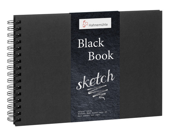 Скетчбук BlackBook 250 г/м, DIN A5 landscape, 30 листов - фото 1 - id-p188250198