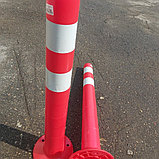 Столбик парковочный гибкий красный 750мм ССУ-750 РФ 3 полосы, фото 4