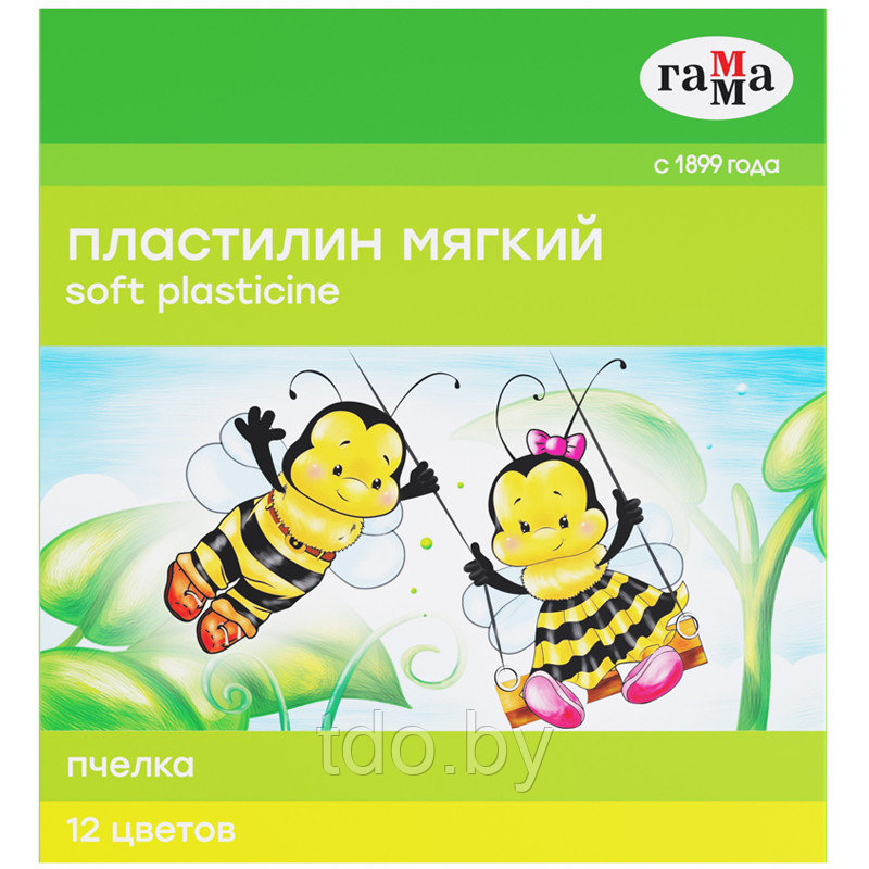 Пластилин восковой "Пчелка" 12 цв. 180 г, со стеком картонная коробка - фото 5 - id-p104836219