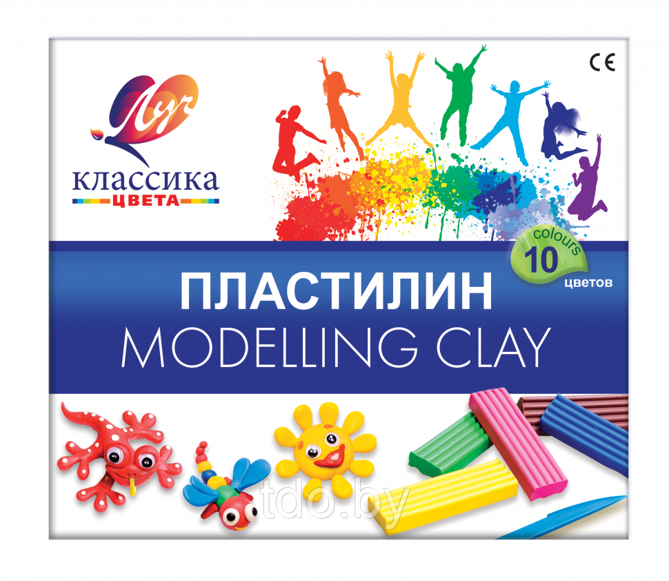 Пластилин ЛУЧ "Классика", 10 цв., 200г, со стеком картонная коробка