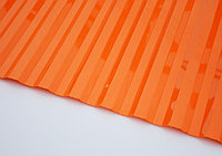 Профилированный монолитный поликарбонат,оранжевый 0,8 мм (трапеция)
