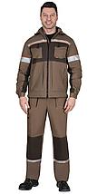 Костюм СИРИУС-РОДОС куртка, брюки, светло-коричневый с темно-коричневым, фото 3