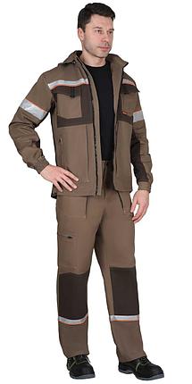 Костюм СИРИУС-РОДОС куртка, брюки, светло-коричневый с темно-коричневым, фото 2