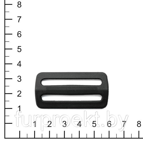 Пряжка 50мм 2-щелевая чёрн. (A) (R 00016, H-PB002 (H), 2-щелев. (VP))