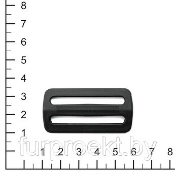 Пряжка 2-щелевая 50мм, чёрн. (A)