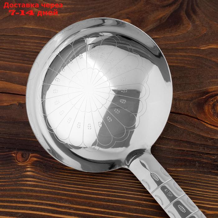 Поварешка для казана узбекская 61см, диаметр 16см с деревянной ручкой - фото 2 - id-p188237528