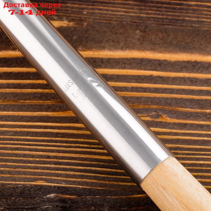 Поварешка для казана узбекская 52см, светлая деревянная ручка - фото 3 - id-p188237553