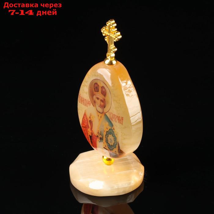 Яйцо на подставке "Святой Николай Чудотворец", селенит - фото 3 - id-p188239565
