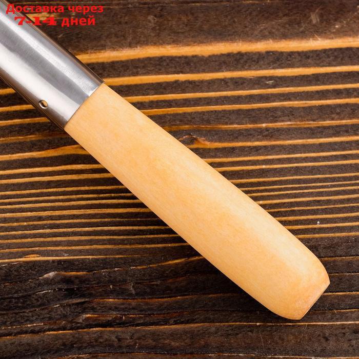 Шумовка для казана узбекская 47см, диаметр 12см, светлая деревянная ручка - фото 8 - id-p188237611