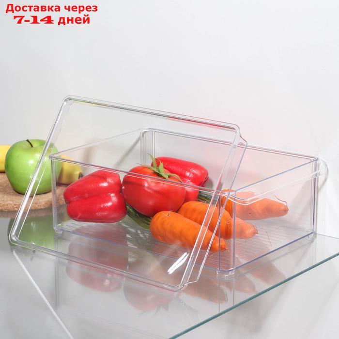 Органайзер для холодильника с крышкой IDEA, 20×30×10 см, цвет прозрачный - фото 3 - id-p188237762