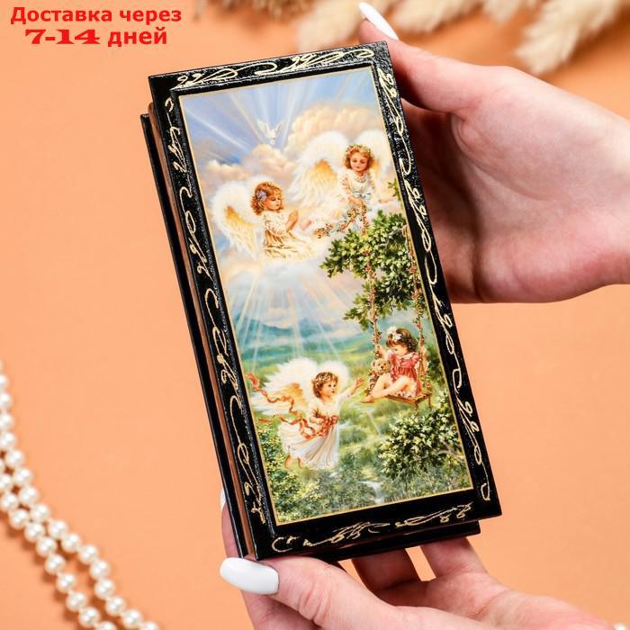 Шкатулка - купюрница "Игривые ангелочки", 8,5×17 см, лаковая миниатюра - фото 3 - id-p188239811