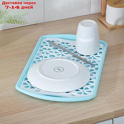 Поднос с вкладышем для сушки посуды Альтернатива, 40×24 см, цвет МИКС