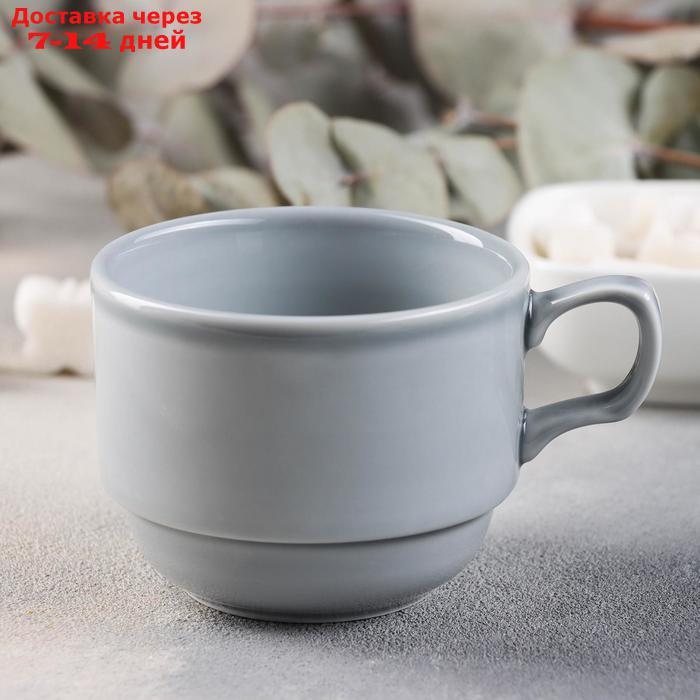 Чашка чайная "Акварель", 200 мл, цвет светло-серый - фото 1 - id-p188238261
