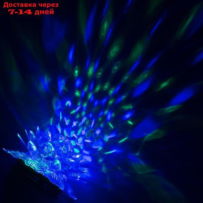 Лампа-проектор"Хрустальный Цветок", d=12,5 см. эффект зеркального шара Е27, V220 RGB - фото 3 - id-p188239298
