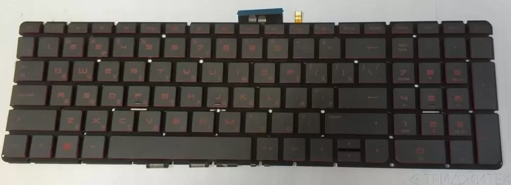 Клавиатура для ноутбука HP Pavilion 15-ab, 15-ae, 15-ak, 15-bc, 17-ab, 17-g, черная, кнопки красные, с