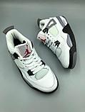 Кроссовки белые мужские Nike Jordan 4 / демисезонные / повседневные, фото 2