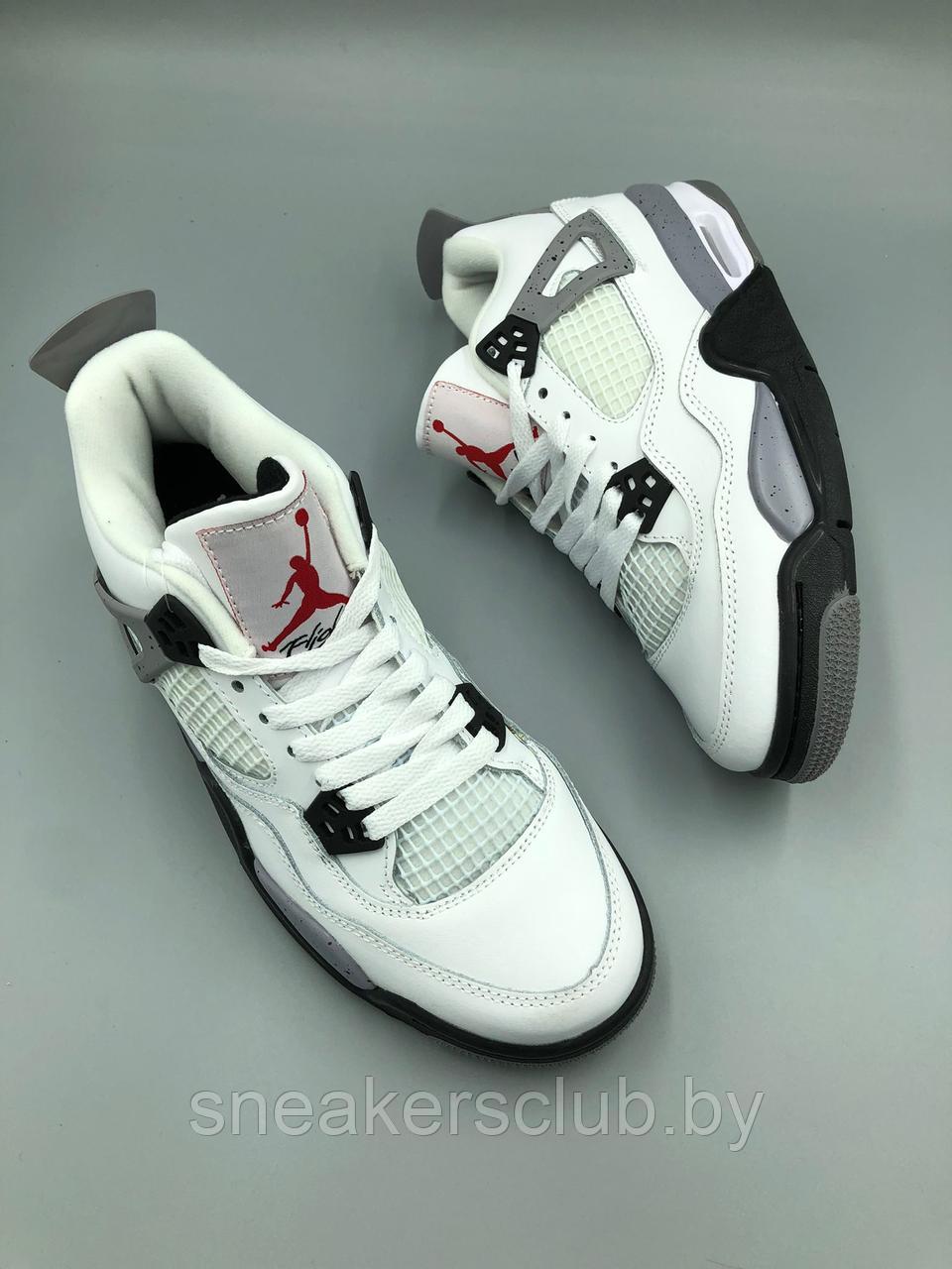 Кроссовки белые мужские Nike Jordan 4 / демисезонные / повседневные - фото 2 - id-p184889315