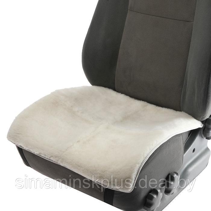 Накидка на переднее сиденье, натуральная шерсть, короткий ворс, белый - фото 1 - id-p188309311