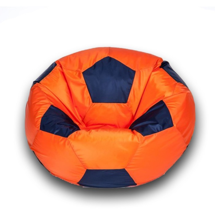 Кресло-мешок Мяч, размер 70 см, ткань оксфорд, цвет оранжевый, темно-синий - фото 1 - id-p188319325