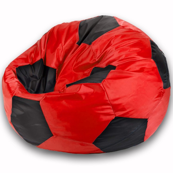 Кресло-мешок Мяч, размер 70 см, ткань оксфорд, цвет красный, чёрный - фото 1 - id-p188319333