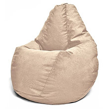 Кресло-мешок «Груша» Позитив Luma, размер M, диаметр 70 см, высота 90 см, велюр, цвет бежевый