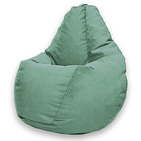 Кресло-мешок «Груша» Позитив Luma, размер M, диаметр 70 см, высота 90 см, велюр, цвет зелёный
