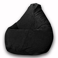 Кресло-мешок «Груша» Позитив Modus, размер M, диаметр 70 см, высота 90 см, велюр, цвет чёрный